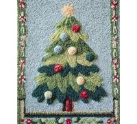 Wallphantom Kit Gancio di Chiusura Tappeto,albero di Natale,DIY appeto per Uncinetto Latch Hook Rug Kit Eegalo Creativo per la casa e il divano,52x38cm