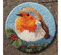 Wallphantom Kit Gancio di Chiusura Tappeto,Pettirosso animale,DIY appeto per Uncinetto Latch Hook Rug Kit Eegalo Creativo per la casa e il divano,50x50cm