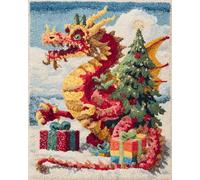 Wallphantom Kit Per Fare Tappeti A Mano,Piccoli dinosauri e regali,Kit Per Realizzare Tappeti Per Adulti,Set Di Tappeti Con Gancio Di Chiusura Artigianale Fai Da Te,60x90cm