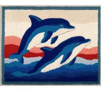 Wallphantom Latch Hook Kits for Adults Kids Beginners,Animale delfino,DIY Latch Hook Rug Kit,Printed Non-Slip Mat for Home Sofa Decoration Gifts,90x120cm