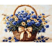 Wallphantom Latch Hook Kits for Adults Kids Beginners,Cestino di fiori di margherita viola,DIY Latch Hook Rug Kit,Printed Non-Slip Mat for Home Sofa Decoration Gifts,52x38cm