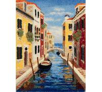 Wallphantom Latch Hook Rug Kit for Adults,Venezia,DIY Latch Hook Rug Kit with Preprinted Pattern Canvas,Needlework Crafts Rug for Home Decor,90x120cm