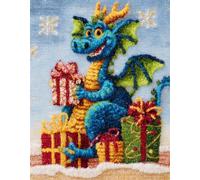 Wallphantom Natale DIY rug Latch Hook Kits,Regali e piccoli dinosauri,Handmade Hanging Carpet Embroidery Making Kits,Home Decoration Rug for Adults And Beginners,80x115cm