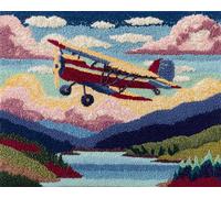 Wallphantom Paesaggio naturale Diy Kit Per Fabbricare Tappeti,Elicottero volante,Kit Gancio Di Chiusura,Set Di Tappeti Ricamati All'Uncinetto,Modello di colore prestampato,90x120cm