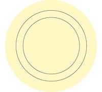 Wallpops Fine Décor Set di 4 Adesivi murali per cameretta dei Bambini, a Forma di Cerchio concentrico, Colore: Burro