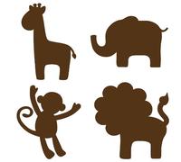 Wallpops Fine Décor Set di 4 Adesivi per cameretta dei Bambini, Colore: Marrone Giungla Espresso