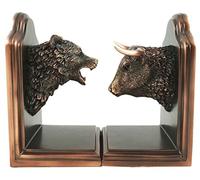 Wallstreet Stock Market - Fermalibri a forma di testa di toro e orso, in bronzo elettrolitico, statuetta per investitori, idea regalo