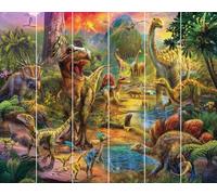 Walltastic - Carta da parati con paesaggio di dinosauri, carta FSC, multicolore, altezza 2,4 m x larghezza 3 m, 1 misura