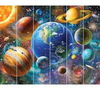 Walltastic - Carta da parati con sistema solare, carta FSC, multicolore, altezza 2,4 m x larghezza 3 m, 1 misura