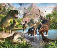 Walltastic Terra dei Dinosauri Carta da Parati Murale, Carta, Multicolore, 52.5x7x18 cm