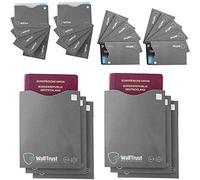 WallTrust RFID NFC Cover protettiva per carte di credito + passaporto, 26x