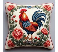 WallustrioaW animale Kit Gancio Di Chiusura Cuscino,Bellissimo grosso cazzo e fiori,Kit Gancio Di Chiusura,Cuscino Artigianato Fai Da Te Ricamo Gancio Di Chiusura Tappeto Ricamo,43x43cm