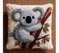 WallustrioaW Cuscino con Gancio di Chiusura,Animali koala Kit per Cuscini Kit per Fabbricare Cuscino a Punto Croce per Adulti Principianti,Accessorio per la Casa,43x43cm