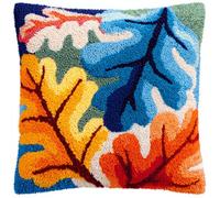 WallustrioaW Cuscino con Gancio di Chiusura,foglie di banano tropicale,Kit per Cuscini Kit per Fabbricare Cuscino a Punto Croce per Adulti Principianti,Accessorio per la Casa,43x43cm