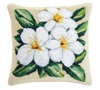 WallustrioaW fiori 11CT Kit cuscino a punto croce,Gardenia,Prestampato Cuscino da Tiro Fai da Te Ricamato,45X45cm Kit per Ricamo Decorativo Casa per Principianti Adulti