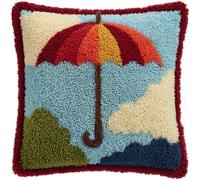 WallustrioaW kit gancio di chiusura cuscino,Ombrelli colorati,Kit per Fabbricare Cuscini a Punto Croce per Bambini Adulti Principianti,Decorazioni per la Casa,43x43cm