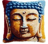 WallustrioaW Kit Per Cuscino Con Gancio A Scatto Per Principianti Budda Kit Per Cuscino Con Gancio A Scatto Prestampato, Kits Per Ricamo A Punto Croce, Decorativo 43 X 43 Cm