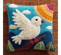 WallustrioaW Kit Per Ricamo 3D Per Cuscini Fai Da Te,Colombe Della Pace Cuscini All'Uncinetto,Set Per Ricamo,Adatto Per Principianti,Decorazioni Per La Casa,43X43Cm
