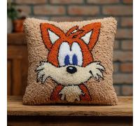 WallustrioaW Latch Hook Kit per principianti,Simpatica volpe dei cartoni animati,cuscino coprire modello stampato divano cuscino uncinetto ago per ricamo,43x43cm