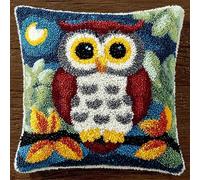WallustrioaW Paesaggio autunnale Cuscino con Gancio di Chiusura,Gufo animale,Kit per Cuscini Kit per Fabbricare Cuscino a Punto Croce per Adulti Principianti,Accessorio per la Casa,43x43cm