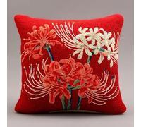 WallustrioaW Set Cuscini Con Bloccaggio A Scatto Giglio Ragno Rosso 43X43Cm Cuscino Di Ganci Di Chiusura Kit Di Cuscini Con Ganci Di Chiusura Tappeto Annodato