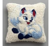 WallustrioaW Stile cartone animato kit gancio di chiusura cuscino,Un lupo carino,kit gancio di chiusura per cuscino per adulti e principianti,set di federe per cuscino per divano,43x43cm