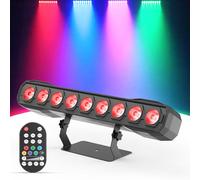 Wallwasher Luce da Palcoscenico 60W, 9 LED RGBW Barra Luminosa con Telecomando DMX512 Stroboscopio Luce da Discoteca Controllo Audio per Bar DJ Feste Matrimoni Esterni