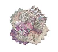 WallyE - Tovaglioli di carta per decoupage, motivo grafico, stile francese e shabby chic, ideali per pranzi e cocktail, per feste nuziali o matrimoni, confezione da 40