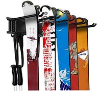 Walmann - Sistema di organizzazione per garage, 5 paia di ganci per sci, per casa e garage, per snowboard, fino a 136 kg