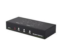 Walmeck 1 Selettore Altoparlante Amplificatore, 2 Uscite con 1 Ingresso, Design con Custodia in Metallo, Ideale per Home Theater, Mixer DJ, Eventi Concertistici, Controllo Manuale (Spina europea)