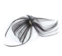 Walmeck 3D Air Bangs Extension per Capelli Topper Estensione Invisibile Senza Soluzione di continuità Sottile Frangia D'aria Pulita Curva Naturale Elegante Modificatore della Fron (Nera)