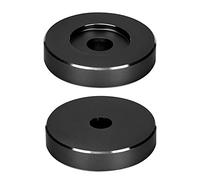 Walmeck Adattatore per Giradischi in Alluminio Premium 45 Giri Adattatore per Morsetto in Vinile Dischi con Fori Grandi Stabilizza la Riproduzione Migliora la qualità del Suono (Nera)