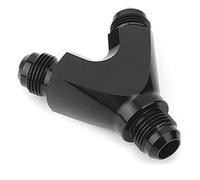 Walmeck Adattatore per Raccordo in Alluminio Nero Tipo Y con Connettore Maschio AN10, Olio/fluido a 3 Vie con Buona Tenuta