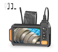 Walmeck Camera di Ispezione Fognaria a Doppio Lente 1080p con 8 Luci a LED Tubo di Endoscopio 4.3 Monitoraggio dello Schermo IPS HD 6,5 Piedi Cavo Semi-rigido 32 GB TF per Uso (8mm*70 °*5m Dual