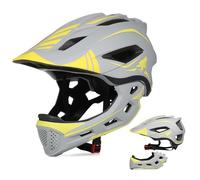 Walmeck Casco Integrale Staccabile per Bambini Sicurezza Sportiva Casco da Bici Equipaggiamento Protettivo per Ciclo Pattinaggio a Rotelle Scooter Guscio Rigido (Grigio)
