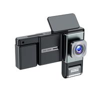 Walmeck Dash Cam da 360 Gradi 4 Anteriore Posteriore Sinistro Destro Telecamera per Auto con 4 Luci IR Visione Notturna Controllo APP WiFi WDR modalità Parcheggio 24 Ore Re