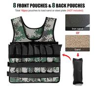 Walmeck Giubbotto Ponderato Regolabile 20 Kg di Carico Massimo Esercizio Fisico per la Perdita di Peso della Costruzione Muscolare per L'esecuzione