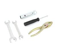 Walmeck Kit di Attrezzi per Riparazione Moto con Chiave, Cacciavite, Pinza, Set di Prese per Candele Universale, Leggero e Resistente, Forma Compatta, Portatile, Realizzato in Metallo