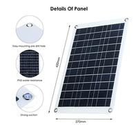 Walmeck Kit Pannello Solare Flessibile da 60 W DC 5 V/18 V con Caricabatterie Portatile Resistente All'acqua IP65 per Uso Interno Ed Esterno per Auto Domestiche (2 pezzi)