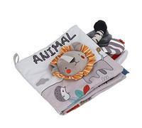 Walmeck Libro Interattivo in Tessuto Morbido per Bambini per Lo Sviluppo del Linguaggio e Le abilità Comunicative (Leone)