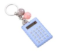 Walmeck Mini Calcolatrice Portachiavi Portatile, Display a 8 Bit con Pulsanti in Morbido Silicone, Colore Caramello Creativo Alla Moda per Regali, Bambini, Colleghi (Blu)