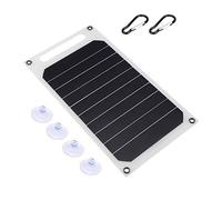 Walmeck Mini Pannello Solare Caricabatterie USB a Celle Solari a Luce Sottile Caricabatterie Solare Portatile per Campeggio Esterno Caricatore per Auto con Telefono LED da