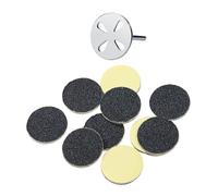 Walmeck Piede Smerigliatrice Sandpaper Pedicure Levigatura a Disco Tappetino Carta Smerigliata Strumento per la Cura dei Piedi per Tacchi (Cuscinetto 20 mm (superficie piana con fori))