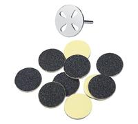 Walmeck Piede Smerigliatrice Sandpaper Pedicure Levigatura a Disco Tappetino Carta Smerigliata Strumento per la Cura dei Piedi per Tacchi (Cuscinetto 25 mm (superficie piana con fori))