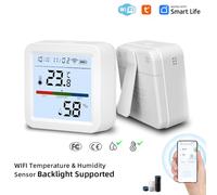 Walmeck Rilevatore di Temperatura e umidità WIFI+BT, Termometro Digitale, Termometro Intelligente per Retroilluminazione LCD Domestica con Supporto Rimovibile, Registrazione di