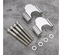 Walmeck Riser Manubrio in Alluminio 28 Mm, Adattatore Universale per Morsetto Riser Manubrio Moto 28 Mm, Adatto per, per Moto Sportive, Strada, Fuoristrada, ATV e ATV Utilitari e Quad, (Argento)