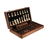 Walmeck Set di Scacchiere in Legno Gioco di Scacchi Internazionale Scacchi Pieghevoli con Pezzi Realizzati a Mano Slot per Riporre Bambini Adulti