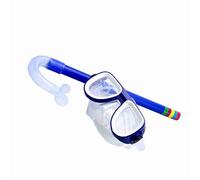Walmeck Set di Snorkeli per Bambini Maschera per Bambini Maschera Occhiali da Nuoto Proteggono gli Occhi Nasi Materiale Ecologico per Bambini Bright Co (Blu)