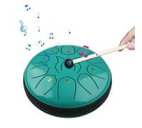 Walmeck Tamburo con Lingua in Acciaio Strumento a Percussione Portatile da 6 Pollici con 11 Note per la Meditazione Yoga Principianti Major Tamburo a Mano in Acciaio Viola (Verde)