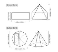 Walmeck Tenda da Zaino Piramidale Compatta e Ultraleggera per L'escursionismo in Campeggio, con Ampio Vestibolo per Singolo, Ideale per attività All'aperto Tutto L'anno (Cachi)